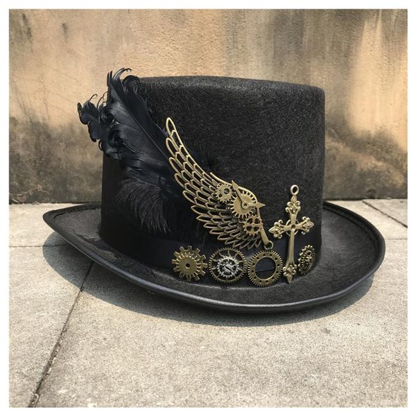 2020 men women steampunk hat with metal gear dance party hat magic size 57cm steampunk, Blue;gray
2020 men women steampunk hat with metal gear dance party hat magic size 57cm steampunk, Blue;gray