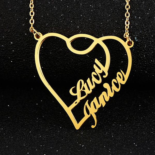 pendant necklaces overlapping heart two name necklace for women gold silver plated dainty choker
pendant necklaces overlapping heart two name necklace for women gold silver plated dainty choker