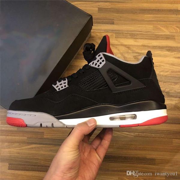 authentic 4 bred og basketball shoes men black cement grey summit white fire red 4s suede trainers sneakers with original box us 7-13
authentic 4 bred og basketball shoes men black cement grey summit white fire red 4s suede trainers sneakers with original box us 7-13