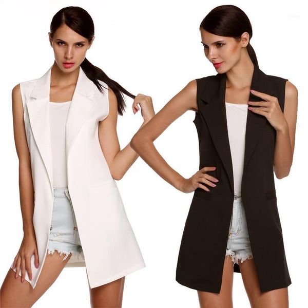 vests simple casual lapel neck sleeveless slim vest cardigan fashion temperament women coat fashion women designer, Black;white
vests simple casual lapel neck sleeveless slim vest cardigan fashion temperament women coat fashion women designer, Black;white