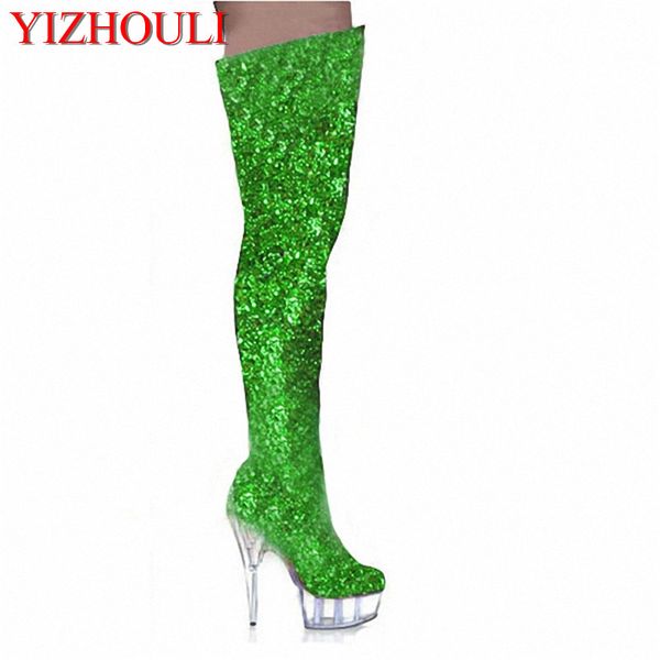 15cm tall boots high heels punk motorcycle boots gold glitter thigh high closed toe 6 inch ladies crystal shoes, Black
15cm tall boots high heels punk motorcycle boots gold glitter thigh high closed toe 6 inch ladies crystal shoes, Black
