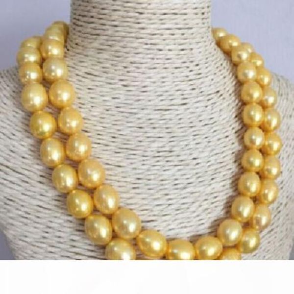 2 row 11-13mm natural south sea gold pearl necklace 14k yellow golden clasp, Silver
2 row 11-13mm natural south sea gold pearl necklace 14k yellow golden clasp, Silver