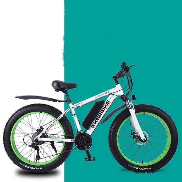 akez 26 inch 27 speed 36v13ah aluminum alloy snow frame rear taillight rechargeable electric snow mountain bike, Silver;blue
akez 26 inch 27 speed 36v13ah aluminum alloy snow frame rear taillight rechargeable electric snow mountain bike, Silver;blue