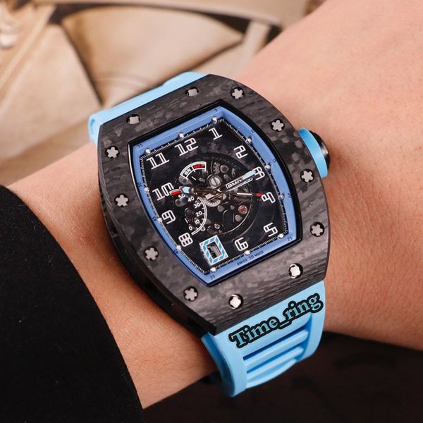 version rm030 skeleton dial carbon fiber case automatic mechanical movement rm030 mens watch blue rubber strap sport designer watches, Slivery;brown
version rm030 skeleton dial carbon fiber case automatic mechanical movement rm030 mens watch blue rubber strap sport designer watches, Slivery;brown