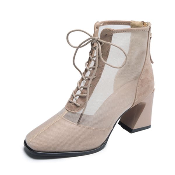 net sand hollow lace-up boots sandals women's 2020 new spring and autumn all-match french thick heel high heel short boot, Black
net sand hollow lace-up boots sandals women's 2020 new spring and autumn all-match french thick heel high heel short boot, Black