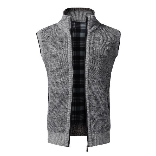 new men's sweater autumn sleeveless vest winter warm cashmere wool thickening plus velvet stand collar zipper pullover, Black;white
new men's sweater autumn sleeveless vest winter warm cashmere wool thickening plus velvet stand collar zipper pullover, Black;white
