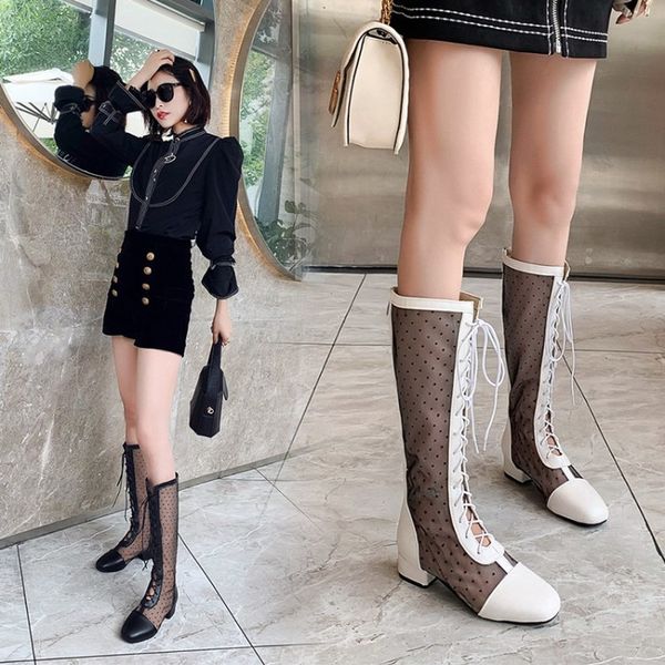 boots square toe shoes womens summer knee-high mesh high heels hollow-out rome style lace up net size33-43, Black
boots square toe shoes womens summer knee-high mesh high heels hollow-out rome style lace up net size33-43, Black