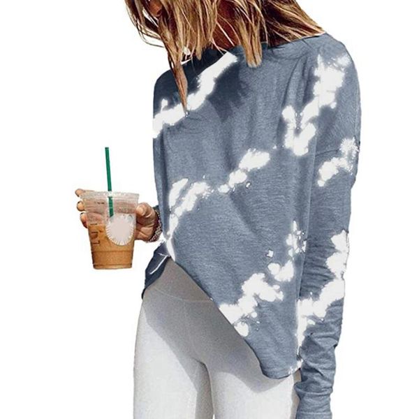 2020 new fashion women's tie-dye printed t-shirts o-neck loose long sleeve t-shirt slim fit female pullover #3, White
2020 new fashion women's tie-dye printed t-shirts o-neck loose long sleeve t-shirt slim fit female pullover #3, White