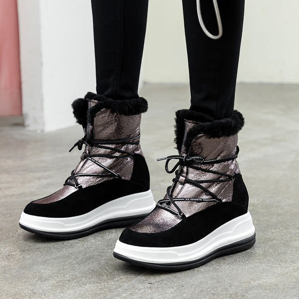 boots genuine leather women winter warm wool fur sneakers platform snow 2021 ankle female causal shoe, Black
boots genuine leather women winter warm wool fur sneakers platform snow 2021 ankle female causal shoe, Black