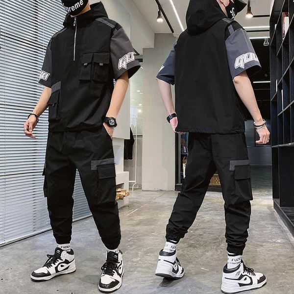2 шт набор m-3xl плюс размер одежды высокого качества лета tracksuit для мужчин 2020 новые вскользь с коротким рукавом футболки брюки мужчин, Black;blue
2 шт набор m-3xl плюс размер одежды высокого качества лета tracksuit для мужчин 2020 новые вскользь с коротким рукавом футболки брюки мужчин, Black;blue
