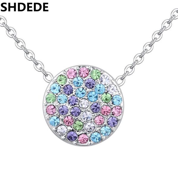shdede colorful rhinestone round pendant necklace austrian crystal jewelry for women accessories party gift -26715, Silver
shdede colorful rhinestone round pendant necklace austrian crystal jewelry for women accessories party gift -26715, Silver