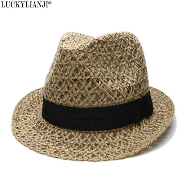 luckylianji vintage summer beach men women trilby sun chapeu panama raffia hollow casual mesh hat (: 58cm, Blue;gray 
luckylianji vintage summer beach men women trilby sun chapeu panama raffia hollow casual mesh hat (: 58cm, Blue;gray