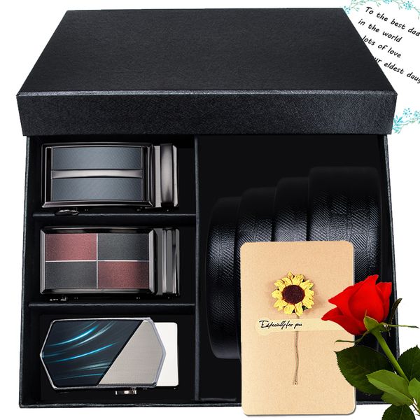 hi-tie dad's boyfriend gift set men's belt+card+gift box fashion genuine leather automatic buckle belts for men gift dropship, Black;brown
hi-tie dad's boyfriend gift set men's belt+card+gift box fashion genuine leather automatic buckle belts for men gift dropship, Black;brown