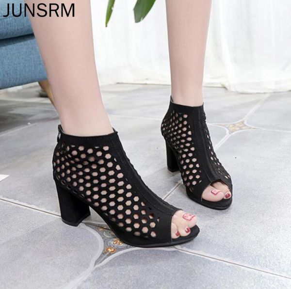 summer new female rome shoes thick with fish mouth zipper hollow breathable high heels solid color versatile women sandals shos, Black
summer new female rome shoes thick with fish mouth zipper hollow breathable high heels solid color versatile women sandals shos, Black