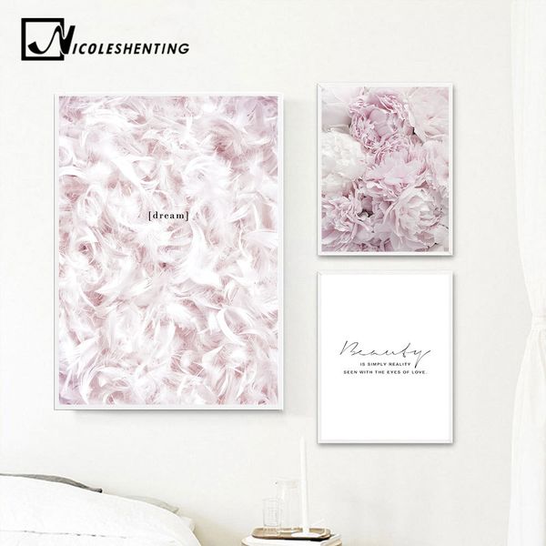 scandinavian style pink flower feather canvas posters and prints wall art painting nordic decoration pictures modern home decor
scandinavian style pink flower feather canvas posters and prints wall art painting nordic decoration pictures modern home decor