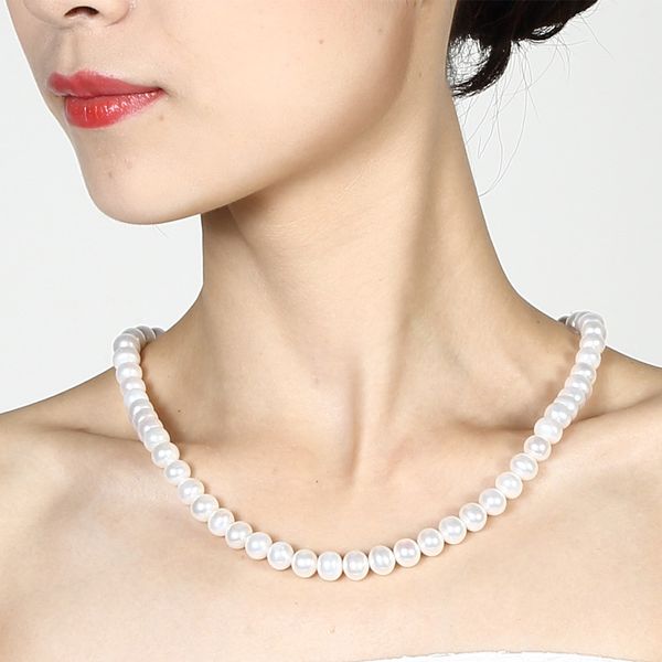 werbowy natural freshwater pearl classic necklace women's versatile simple mother chain mother's day gift s925 silver plug button, White
werbowy natural freshwater pearl classic necklace women's versatile simple mother chain mother's day gift s925 silver plug button, White