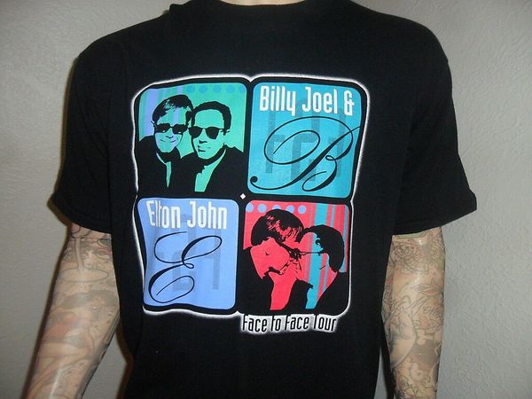elton john billy joel concert t shirt vtg face to face tour cities dates xl good quality brand cotton shirt summer
elton john billy joel concert t shirt vtg face to face tour cities dates xl good quality brand cotton shirt summer