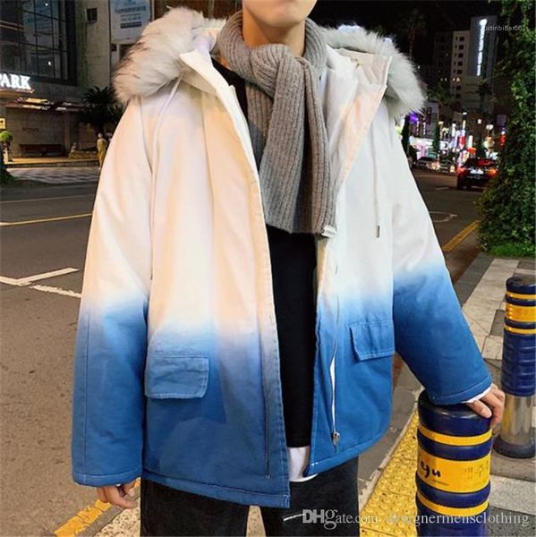 long mens parkas clothes casual men outerwears winter men designer coats gradient color thick loose hooded, Black
long mens parkas clothes casual men outerwears winter men designer coats gradient color thick loose hooded, Black