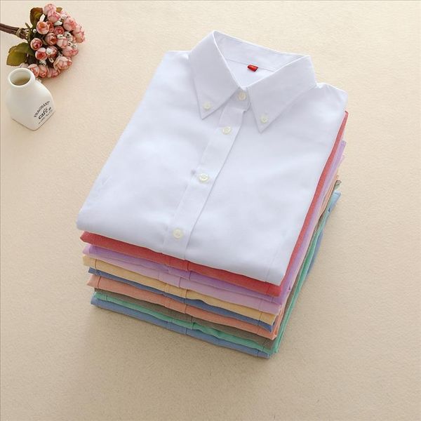 women blouses 2020 long sleeve oxford ladies office long sleeve shirts women student blusas camisas mujer, White 
women blouses 2020 long sleeve oxford ladies office long sleeve shirts women student blusas camisas mujer, White