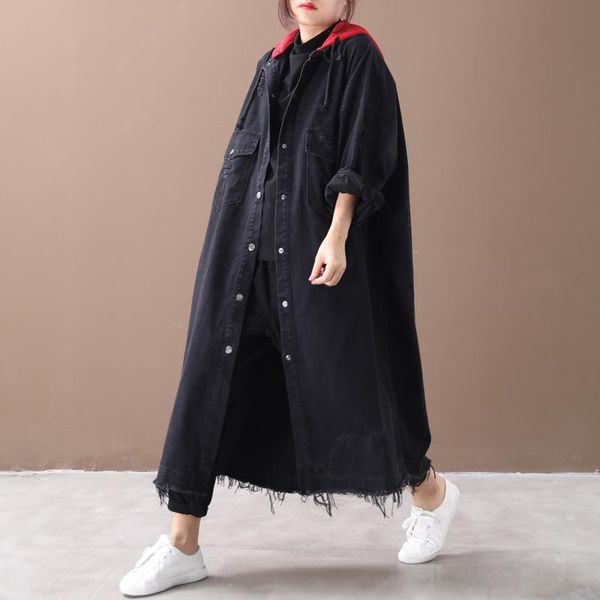 0glzp qi yi drawing autumn clothing 2019 new korean loose large size artistic color matching hooded worn long denim windbreaker hoodie hoodi, Tan;black
0glzp qi yi drawing autumn clothing 2019 new korean loose large size artistic color matching hooded worn long denim windbreaker hoodie hoodi, Tan;black