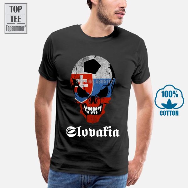 men casual t shirt classic slovakia skull flag t shirt fan hooligan