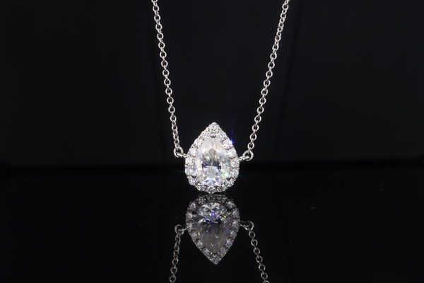 starszuan romantic 14k pear cut 5*8mm 1ct moissanite necklace with 0.9mm lab grown diamond side stone, Silver
starszuan romantic 14k pear cut 5*8mm 1ct moissanite necklace with 0.9mm lab grown diamond side stone, Silver