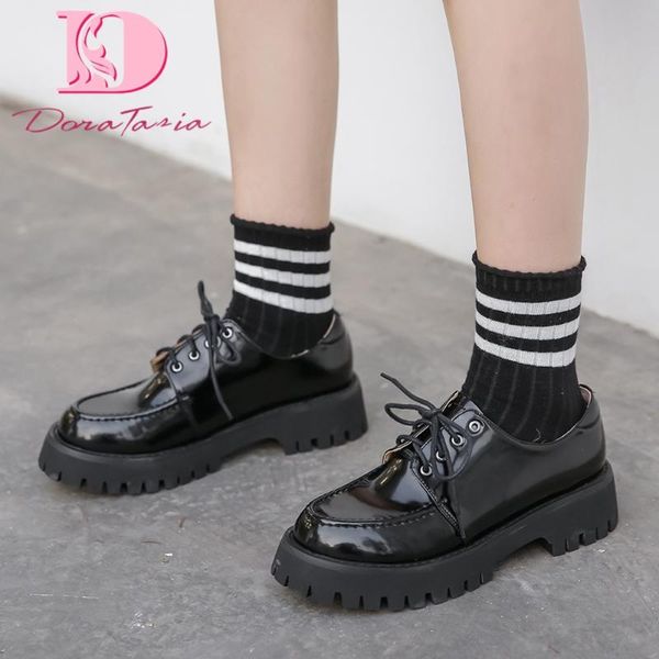 doratasia brand design genuine leather women flats round toe cross-tied platoform spring/autumn casual woman bullock shoes, Black
doratasia brand design genuine leather women flats round toe cross-tied platoform spring/autumn casual woman bullock shoes, Black