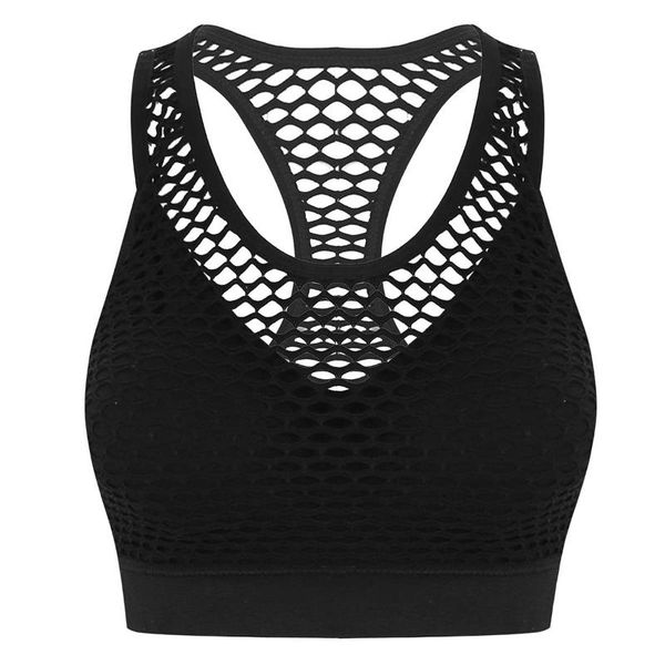 netted sports bra with removable pads racerback padded sweatproof bras fitness yoga vest tanks for women active wear, White;black 
netted sports bra with removable pads racerback padded sweatproof bras fitness yoga vest tanks for women active wear, White;black
