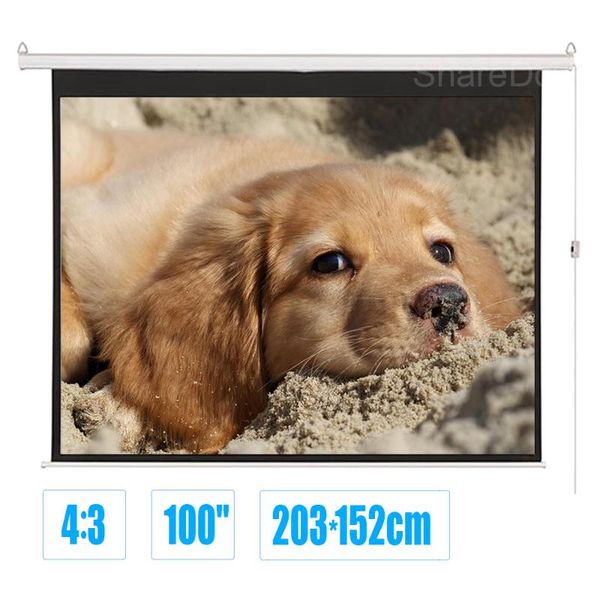 projection screens 100 inch 4:3 matte white fabric fiber glass projector screen electric motorized for home theater, office, entertainment
projection screens 100 inch 4:3 matte white fabric fiber glass projector screen electric motorized for home theater, office, entertainment