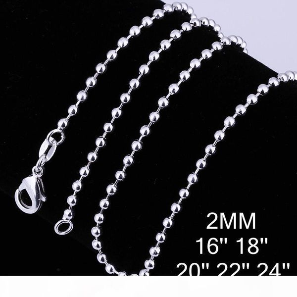 mix size 925 sterling silver plated 2mm smooth beads chain necklaces 16in 18in 20in 22in 24in 50pcs lot necklace jewelry ship
mix size 925 sterling silver plated 2mm smooth beads chain necklaces 16in 18in 20in 22in 24in 50pcs lot necklace jewelry ship