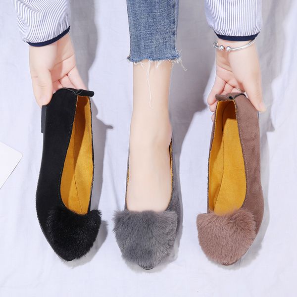 women's loafers mocasines mujer 2020 winter shoes women short fashion hairball peas shoes female wild plush women u16-22, Black
women's loafers mocasines mujer 2020 winter shoes women short fashion hairball peas shoes female wild plush women u16-22, Black