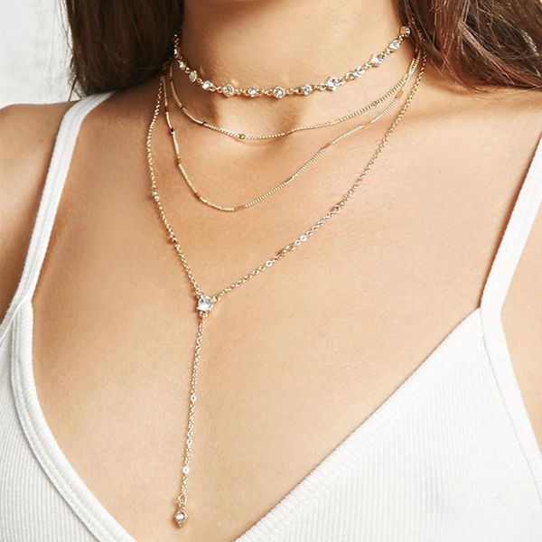european and american fashion trend personality accessories popular multi-layer rhinestones y type necklace long ladies temperament pend, Silver
european and american fashion trend personality accessories popular multi-layer rhinestones y type necklace long ladies temperament pend, Silver