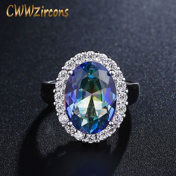 cluster rings cwwzircons big oval cut light blue mystical rainbow fire crystal wedding band ring jewelry for women r100, Golden;silver
cluster rings cwwzircons big oval cut light blue mystical rainbow fire crystal wedding band ring jewelry for women r100, Golden;silver