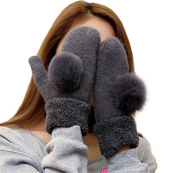 winter warm gloves women wool gloves velvet genuine fur pompon woolen soft mittens thick lady wrist for female luvas g036, Blue;gray
winter warm gloves women wool gloves velvet genuine fur pompon woolen soft mittens thick lady wrist for female luvas g036, Blue;gray