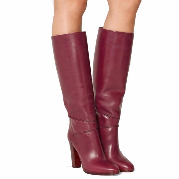genuine leather popular wine red zipper woman knee high boots round toe block heel high heel boots fur inside winter 2020, Black
genuine leather popular wine red zipper woman knee high boots round toe block heel high heel boots fur inside winter 2020, Black