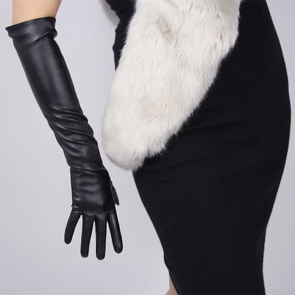 five fingers gloves women' pu leather black color touchscreen long female fashion driving glove 50cm r1226, Blue;gray
five fingers gloves women' pu leather black color touchscreen long female fashion driving glove 50cm r1226, Blue;gray