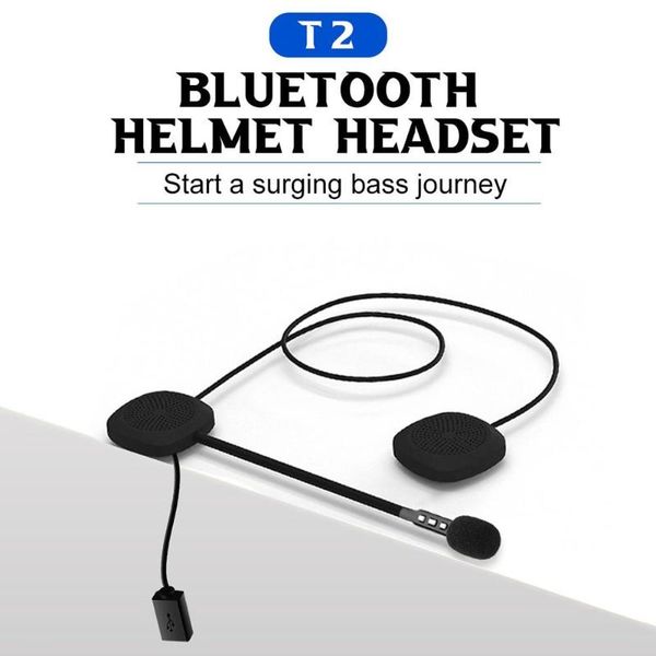 t2 wireless bluetooth 5.0 motorcycle helmet headset stereo speaker headphone