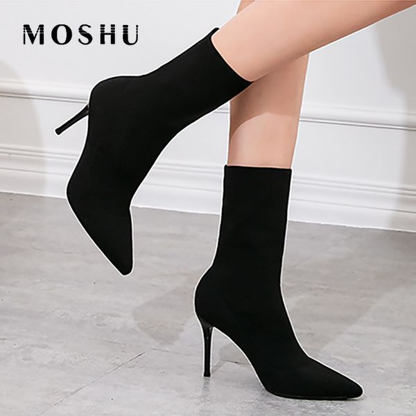 2020 autumn sock boots women knitting stretch high-heeled boots slip-on pointed toe thin heel women shoes zapatos de mujer, Black
2020 autumn sock boots women knitting stretch high-heeled boots slip-on pointed toe thin heel women shoes zapatos de mujer, Black