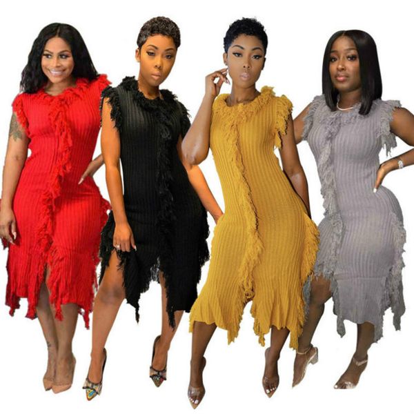 womens casual knit dress asymmetrical mid-calf solid pure color tassel dress bodycon autumn fashion sleeveless 2020 nw wholesale, Black;gray
womens casual knit dress asymmetrical mid-calf solid pure color tassel dress bodycon autumn fashion sleeveless 2020 nw wholesale, Black;gray
