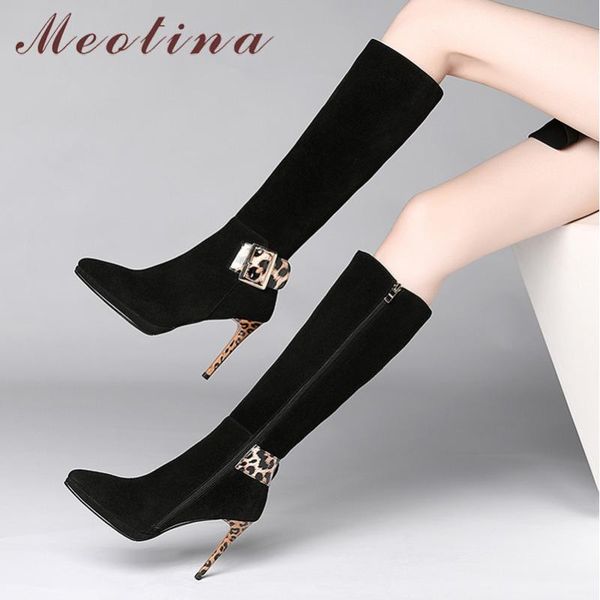 meotina winter knee high boots женщины kid suede zip тонкий каблук длинные сапоги leopard пряжка супер туфли на высоких каблуках дамы осень, Black
meotina winter knee high boots женщины kid suede zip тонкий каблук длинные сапоги leopard пряжка супер туфли на высоких каблуках дамы осень, Black