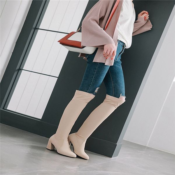 2020 new women's boots cavalier boots pointed high heel, Black
2020 new women's boots cavalier boots pointed high heel, Black