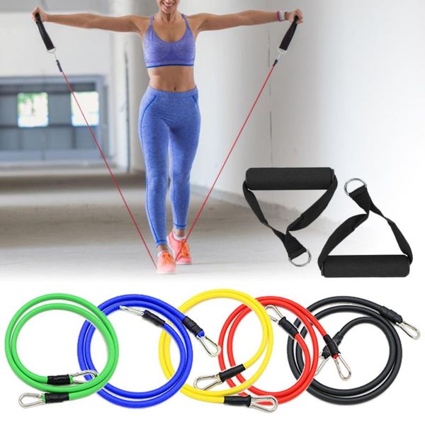 11 pcs resistance tube bands door anchor ankle straps cushioned handles with carry bags for home fitness exercise workout gym
11 pcs resistance tube bands door anchor ankle straps cushioned handles with carry bags for home fitness exercise workout gym