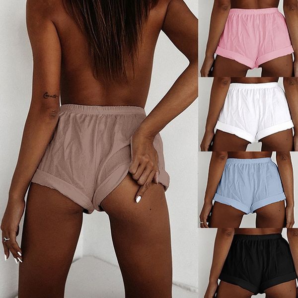 2020 women's summer shorts solid color pocket high waist cuffs tight casual 4.25, White;black
2020 women's summer shorts solid color pocket high waist cuffs tight casual 4.25, White;black