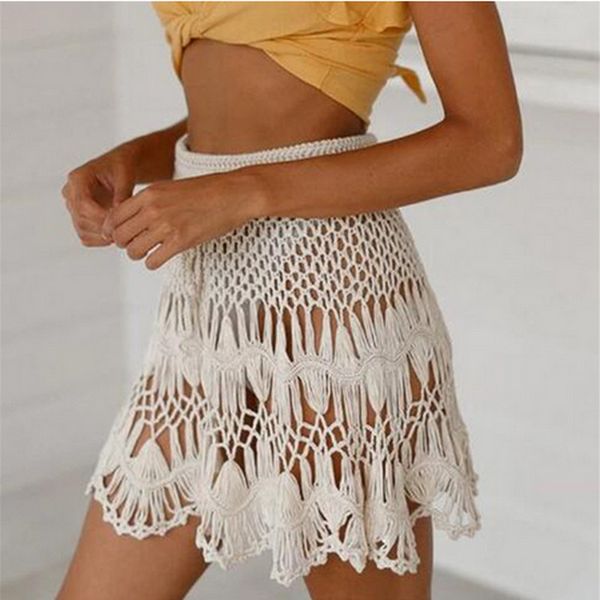 women's swimwear 2021 summer womens cover up skirts bottoms handmade cotton knitted crochet mini women hollow out high waist beach, White;black
women's swimwear 2021 summer womens cover up skirts bottoms handmade cotton knitted crochet mini women hollow out high waist beach, White;black