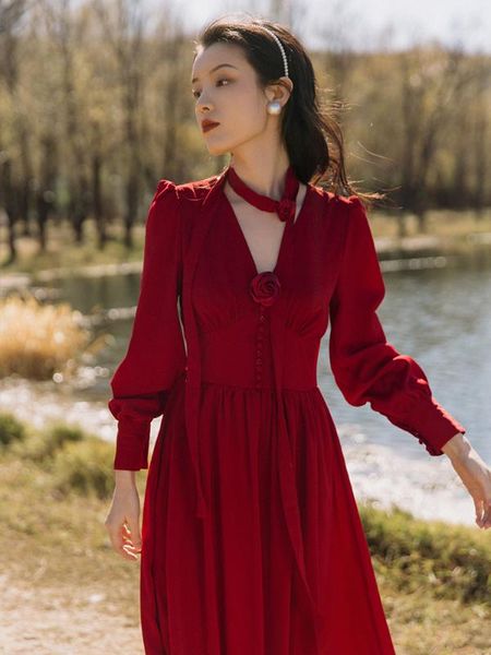 casual dresses wavsiyier women dress runway boho a-line elegant luxury autumn winter 2021 long sleeve party vintage solid red vestidos, Black;gray
casual dresses wavsiyier women dress runway boho a-line elegant luxury autumn winter 2021 long sleeve party vintage solid red vestidos, Black;gray