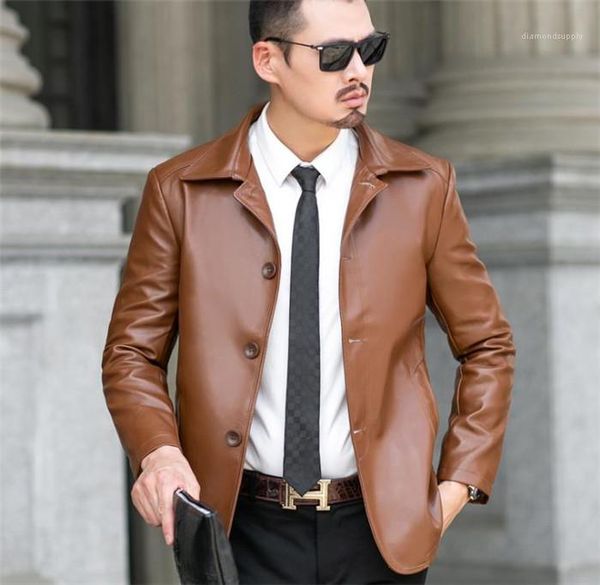 spring autumn lapel neck button pocket faux leather jackes men high fashion short coats elder men pu business leathers man, Black
spring autumn lapel neck button pocket faux leather jackes men high fashion short coats elder men pu business leathers man, Black