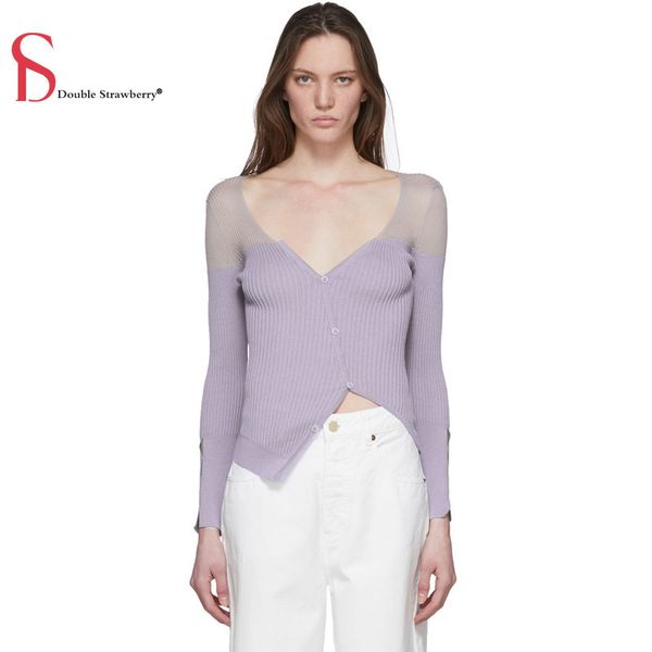 women's knits & tees double strawberry autumn see-through mesh stitching irregular knitted sweatwers cardigan slim bottoming shirt, White
women's knits & tees double strawberry autumn see-through mesh stitching irregular knitted sweatwers cardigan slim bottoming shirt, White