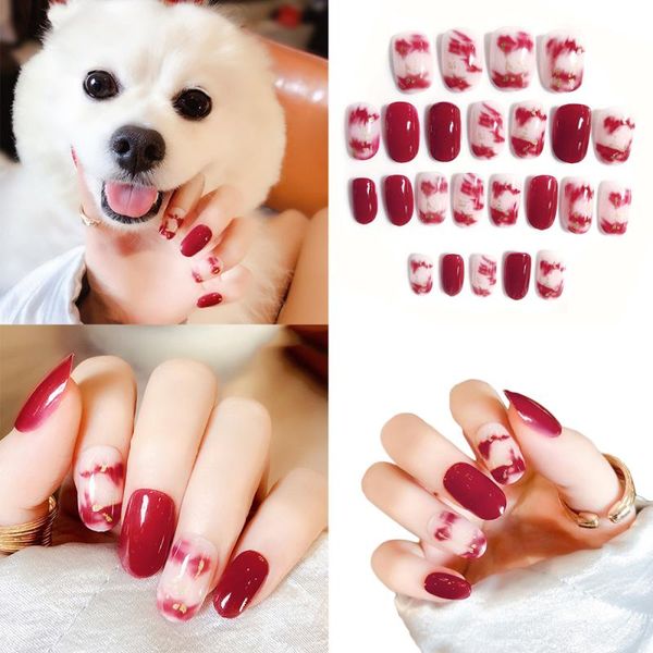 21 styles optional 24pcs/set acrylic false nails tips set full cover for short decoration press on nails art fake extension tips, Red;gold
21 styles optional 24pcs/set acrylic false nails tips set full cover for short decoration press on nails art fake extension tips, Red;gold