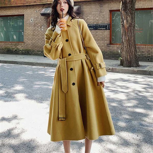 long over the knee woolen coat women winter 2020 new korean waist was thick woolen jacket fashion retro parka female p129, Black
long over the knee woolen coat women winter 2020 new korean waist was thick woolen jacket fashion retro parka female p129, Black