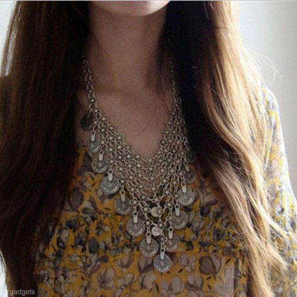 popular retro antique tibetan bohemian style flower long tassel necklace pendant #r571, Silver
popular retro antique tibetan bohemian style flower long tassel necklace pendant #r571, Silver